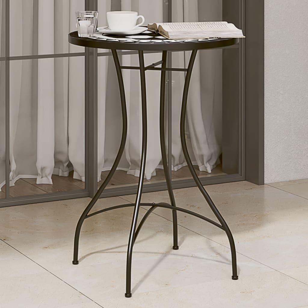 Mosaic Bistro Table Ø50x70 Ceramic Black 50 x 70 cm