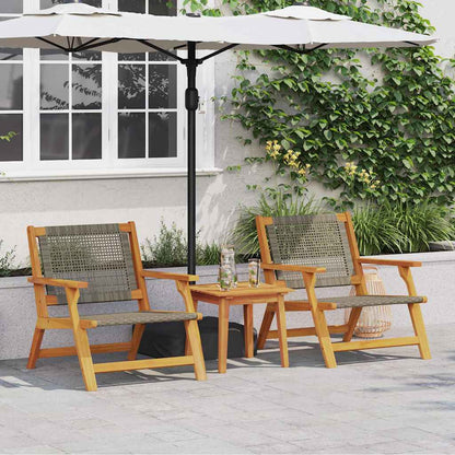 Garden Relax Solid Acacia Wood Grey 2x chair
