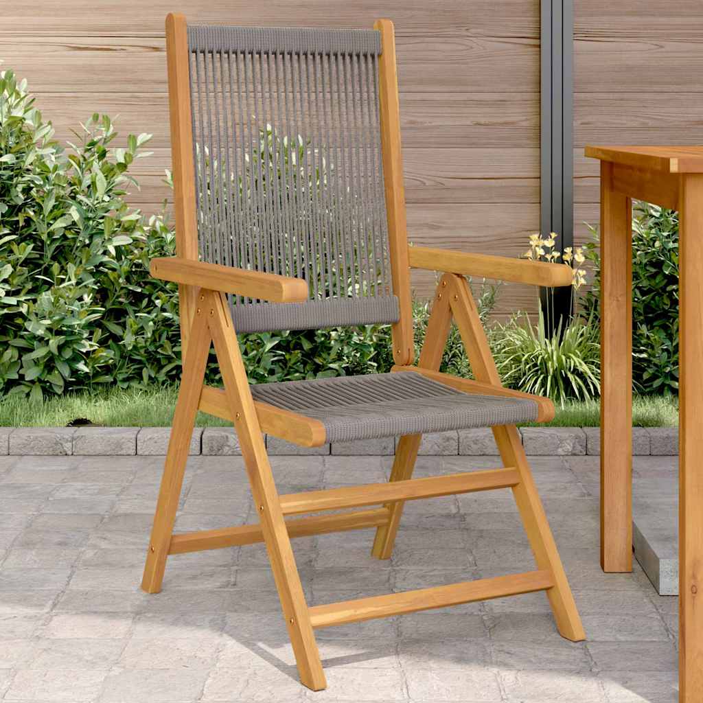 vidaXL Reclining Folding Chairs Solid Wood Acacia