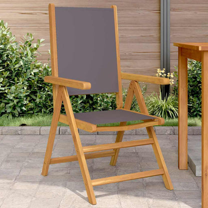 Folding Chairs Solid Wood Acacia and Fabric 2 pcs Anthracite