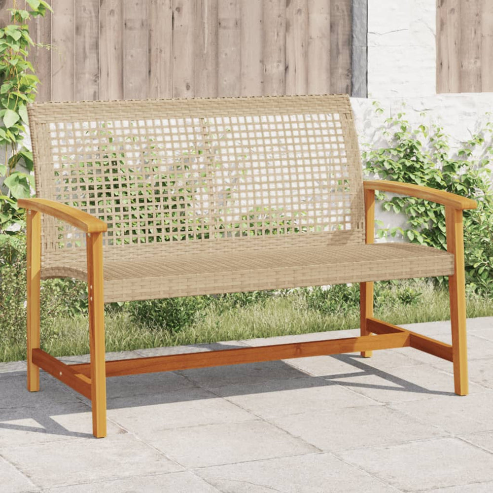 vidaXL Garden 112 cm Poly Rattan and Acacia Wood