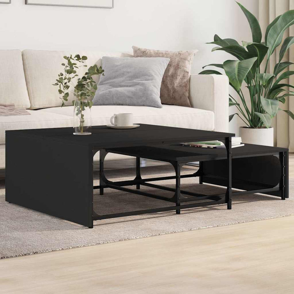 vidaXL Nesting Coffee Tables 2 pcs Engineered Wood and Metal
