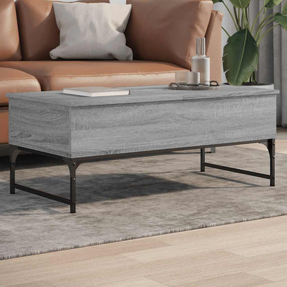 Coffee Table 70x50x40 cm Engineered Wood and Metal Grey sonoma 100 cm