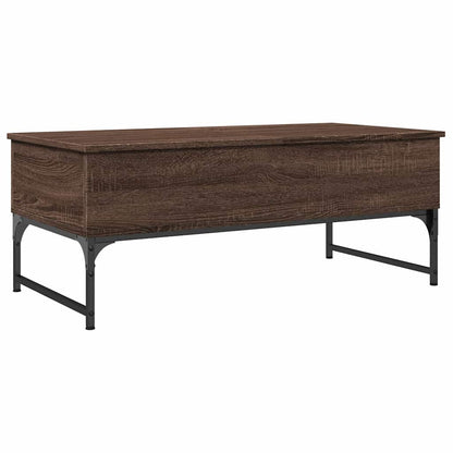 Coffee Table 70x50x40 cm Engineered Wood and Metal Brown oak 100 cm