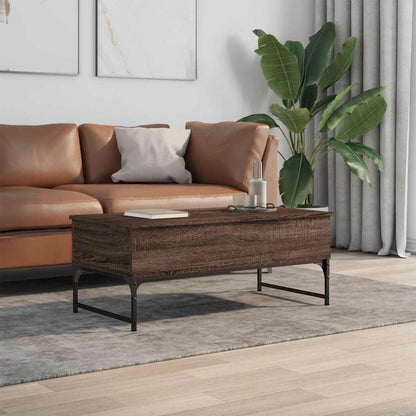 Coffee Table 70x50x40 cm Engineered Wood and Metal Brown oak 100 cm