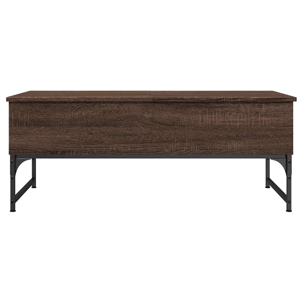 Coffee Table 70x50x40 cm Engineered Wood and Metal Brown oak 100 cm