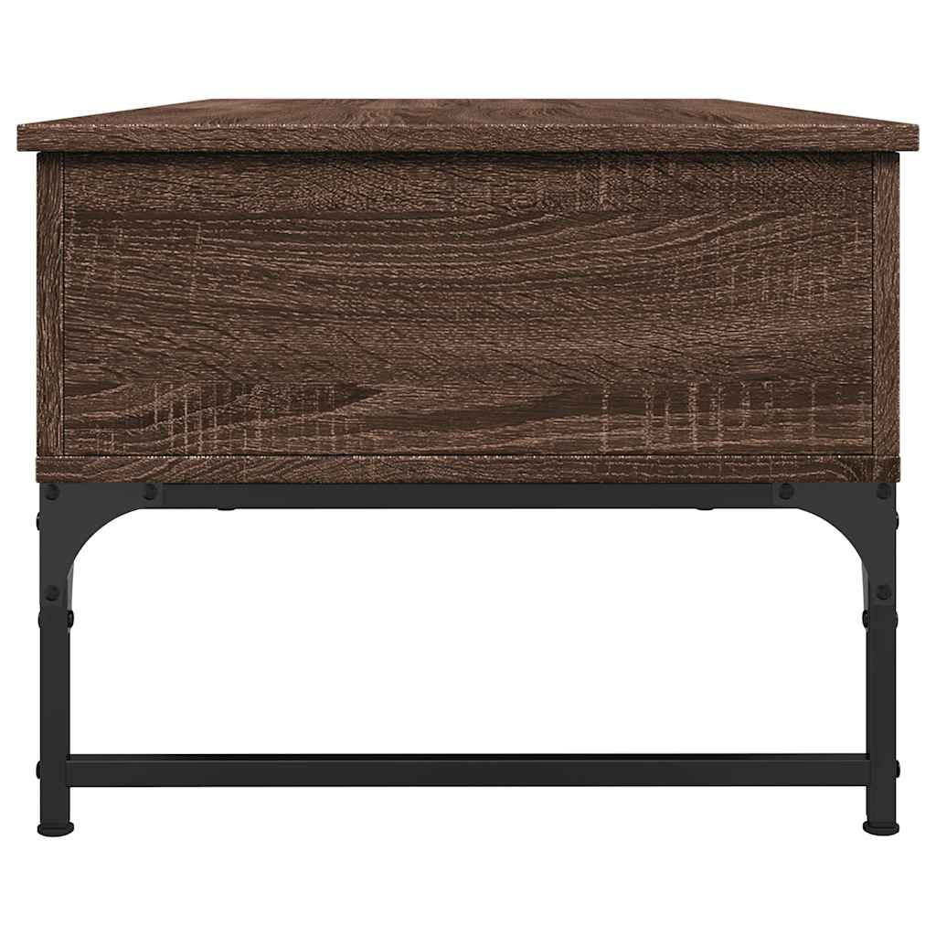 Coffee Table 70x50x40 cm Engineered Wood and Metal Brown oak 100 cm