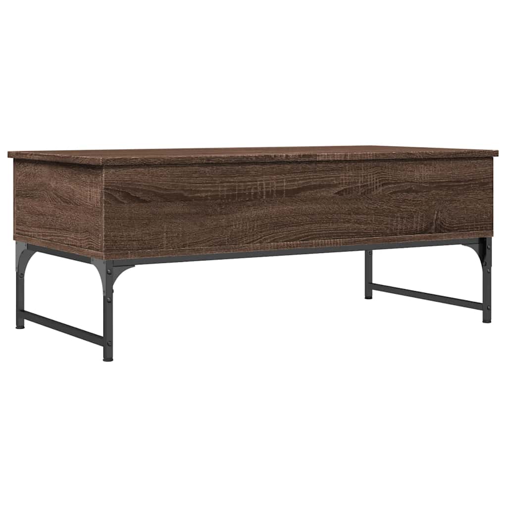 Coffee Table 70x50x40 cm Engineered Wood and Metal Brown oak 100 cm