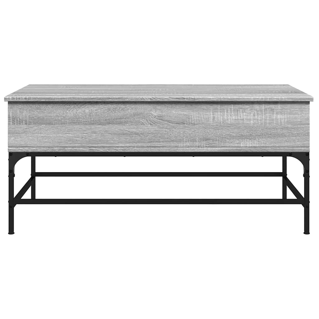 Coffee Table Engineered Wood and Metal Grey sonoma 100 cm 50 cm