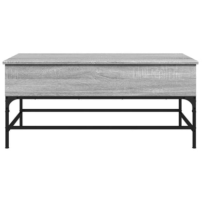 Coffee Table Engineered Wood and Metal Grey sonoma 100 cm 50 cm