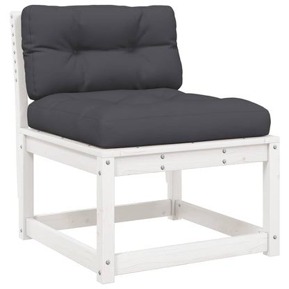 vidaXL 8 Piece Garden Lounge Set with Cushions White Solid Wood Pine 6