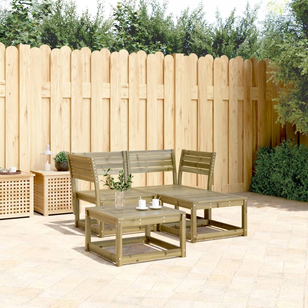 vidaXL 3 Piece Garden Sofa Set Solid Wood Pine