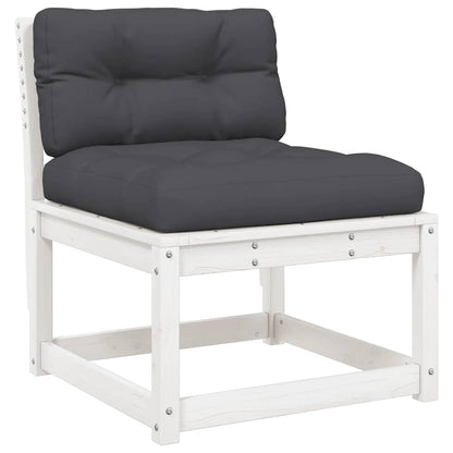 vidaXL 6 Piece Garden Sofa Set with Cushions White Solid Wood Pine 3