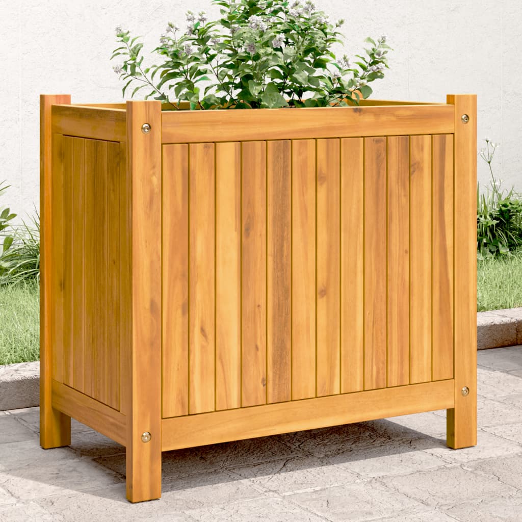 Garden Planter with Liner Solid Wood Acacia 54 cm 50 cm 31 cm