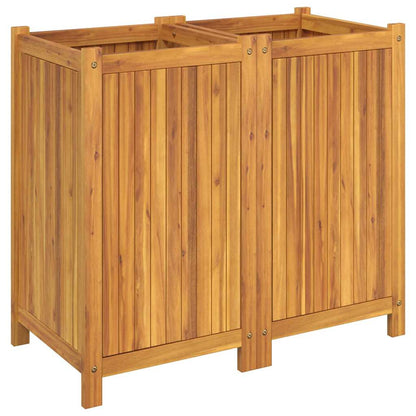 Garden Planter with Liner Solid Wood Acacia 80 cm 75 cm 42 cm