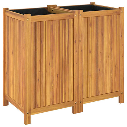 Garden Planter with Liner Solid Wood Acacia 80 cm 75 cm 42 cm