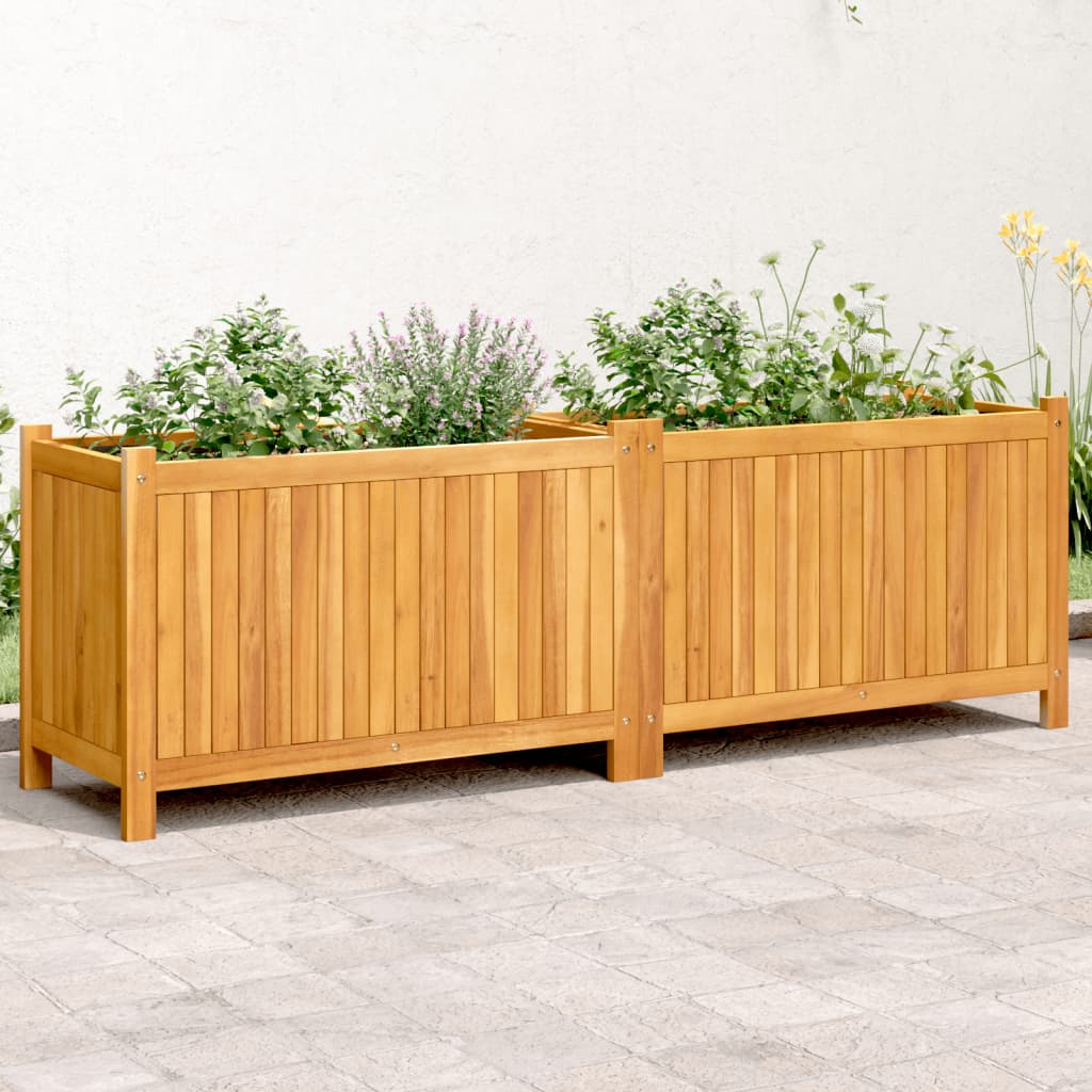 Garden Planter with Liner Solid Wood Acacia 153 cm 50 cm 38.5 cm
