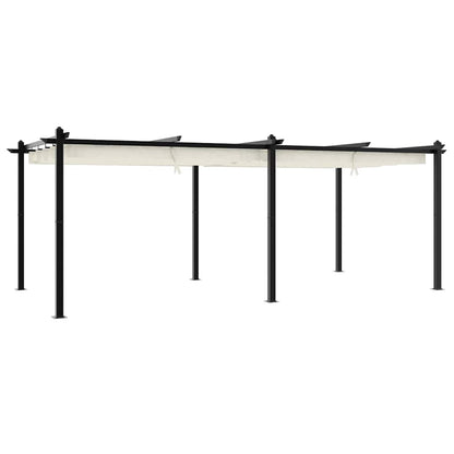 vidaXL Garden Gazebo with Retractable Roof Cream 3x6 m Aluminium 2