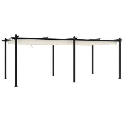 vidaXL Garden Gazebo with Retractable Roof Cream 3x6 m Aluminium 6