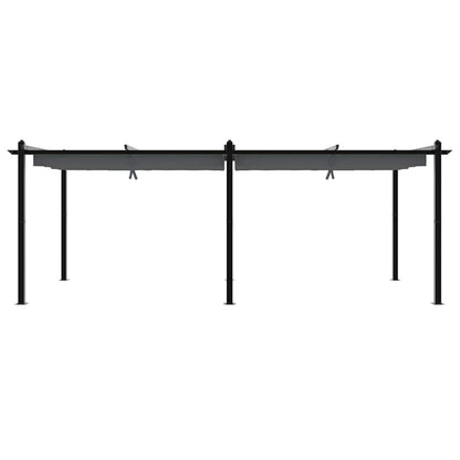 vidaXL Garden Gazebo with Retractable Roof Anthracite 3x6 m Aluminium 4
