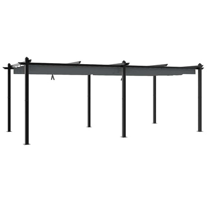 vidaXL Garden Gazebo with Retractable Roof Anthracite 3x6 m Aluminium 6