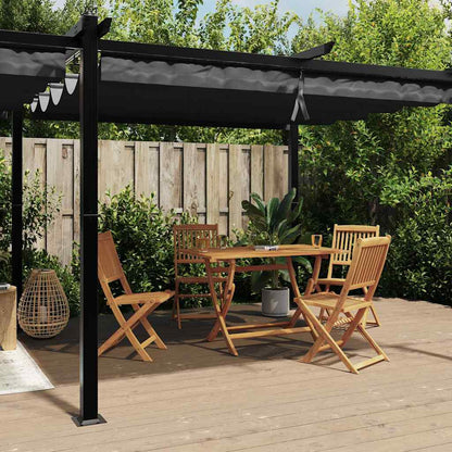 vidaXL Garden Gazebo with Retractable Roof Anthracite 3x6 m Aluminium 1