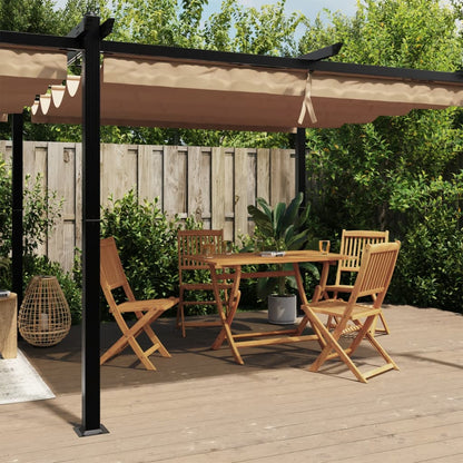 vidaXL Garden Gazebo with Retractable Roof Taupe 3x6 m Aluminium 1