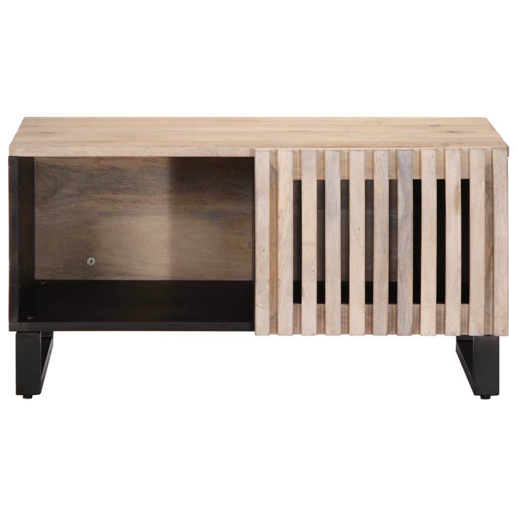 Coffee Table 80x51x40 cm Solid Wood Mango White Solid mango wood