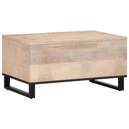Coffee Table 80x51x40 cm Solid Wood Mango White Solid mango wood