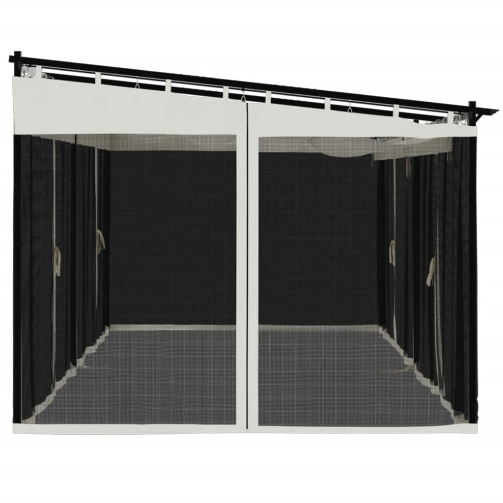 vidaXL Gazebo with Mesh Walls Cream 6x3 m Steel 5