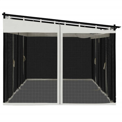 vidaXL Gazebo with Mesh Walls Cream 6x3 m Steel 5
