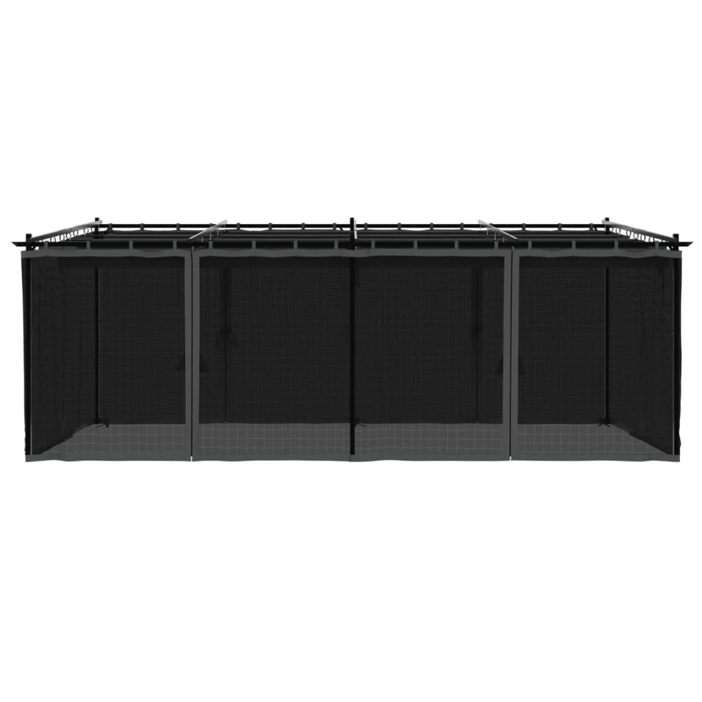 vidaXL Gazebo with Mesh Walls Anthracite 6x3 m Steel 4
