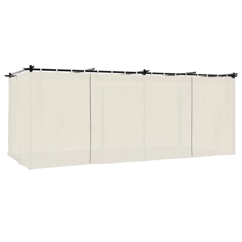 vidaXL Gazebo with Curtains Cream 6x3 m Steel 2