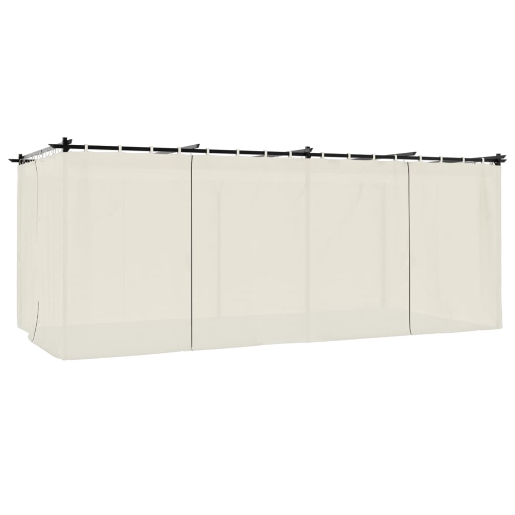 vidaXL Gazebo with Curtains Cream 6x3 m Steel 6