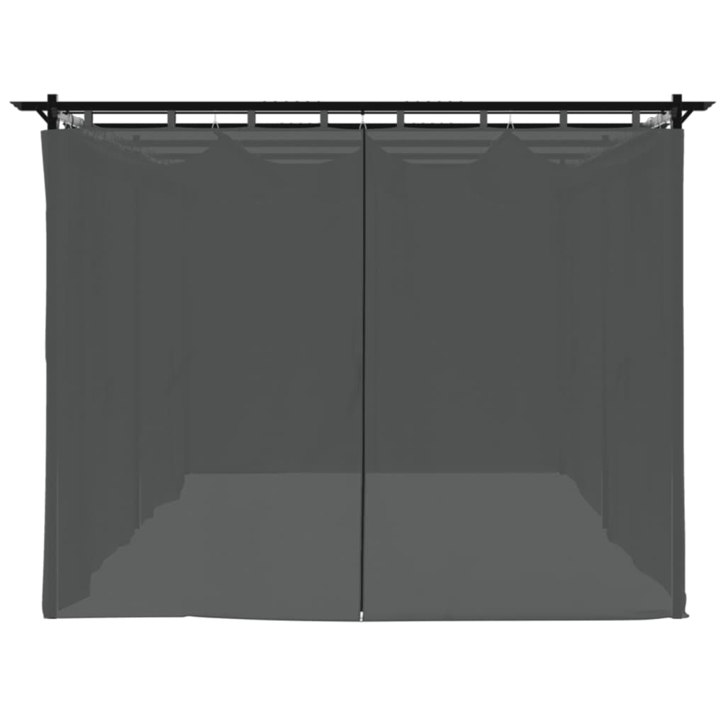 vidaXL Gazebo with Curtains Anthracite 6x3 m Steel 5