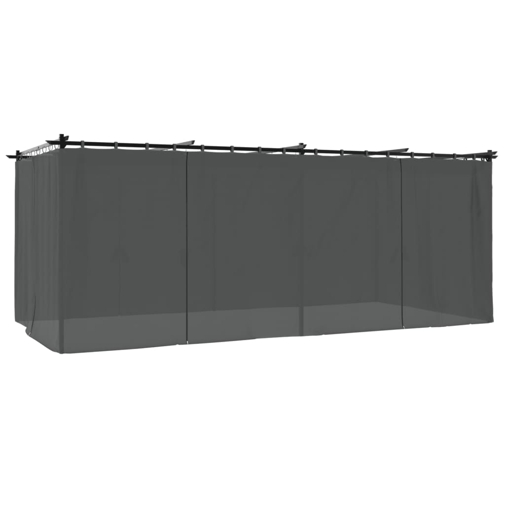vidaXL Gazebo with Curtains Anthracite 6x3 m Steel 6