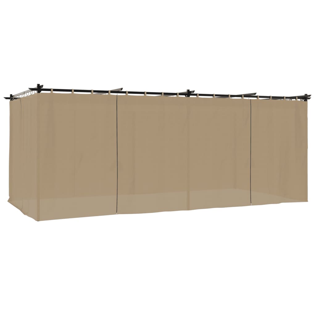 vidaXL Gazebo with Curtains Taupe 6x3 m Steel 2