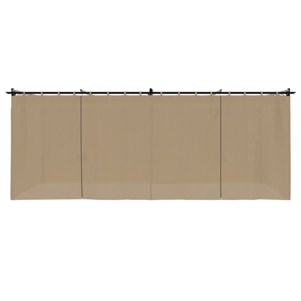 vidaXL Gazebo with Curtains Taupe 6x3 m Steel 4