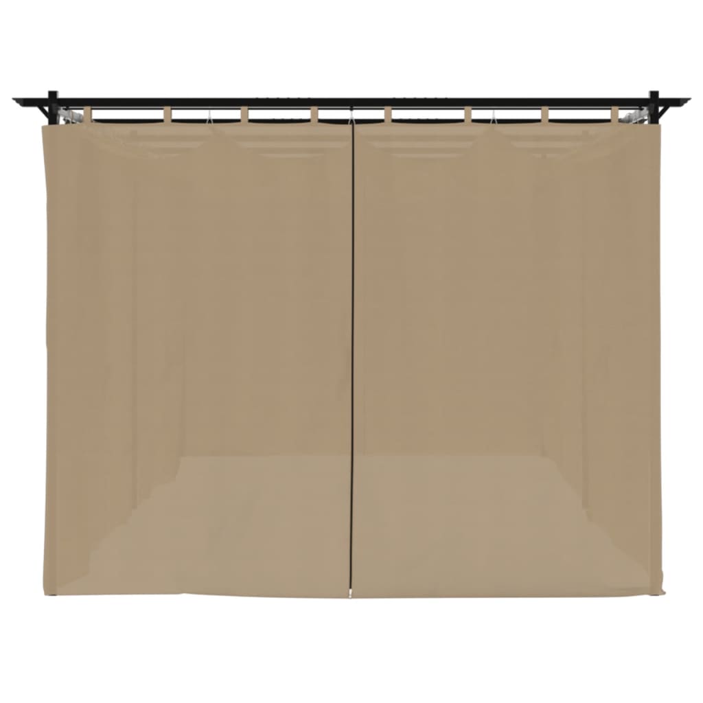 vidaXL Gazebo with Curtains Taupe 6x3 m Steel 5