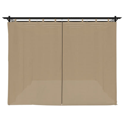 vidaXL Gazebo with Curtains Taupe 6x3 m Steel 5