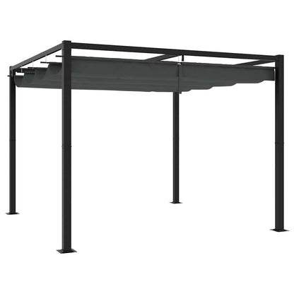 vidaXL Garden Gazebo with Retractable Roof Anthracite 3x3 m Steel 1
