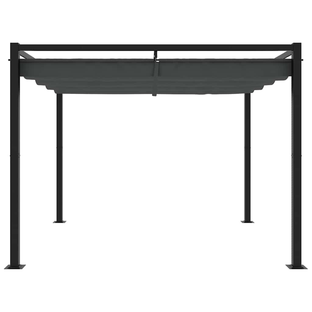 vidaXL Garden Gazebo with Retractable Roof Anthracite 3x3 m Steel 3