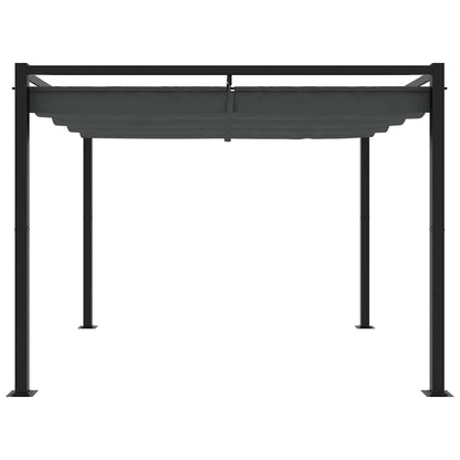 vidaXL Garden Gazebo with Retractable Roof Anthracite 3x3 m Steel 3