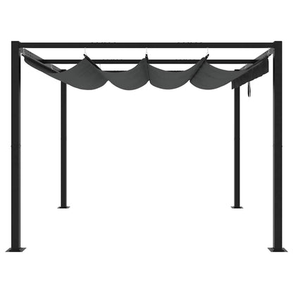 vidaXL Garden Gazebo with Retractable Roof Anthracite 3x3 m Steel 4