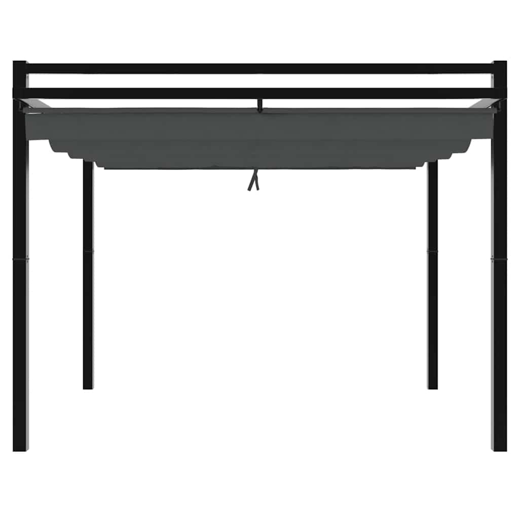 vidaXL Garden Gazebo with Retractable Roof Anthracite 3x3 m Aluminium 3