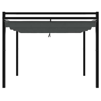 vidaXL Garden Gazebo with Retractable Roof Anthracite 3x3 m Aluminium 3