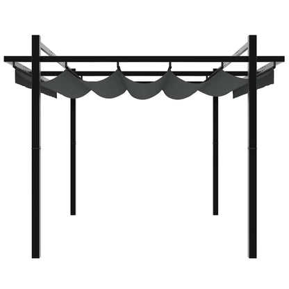 vidaXL Garden Gazebo with Retractable Roof Anthracite 3x3 m Aluminium 5