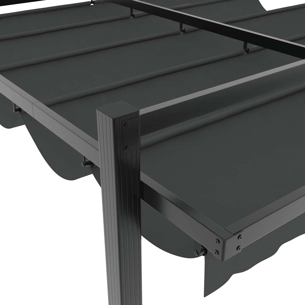 vidaXL Garden Gazebo with Retractable Roof Anthracite 3x3 m Aluminium 6