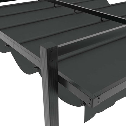 vidaXL Garden Gazebo with Retractable Roof Anthracite 3x3 m Aluminium 6