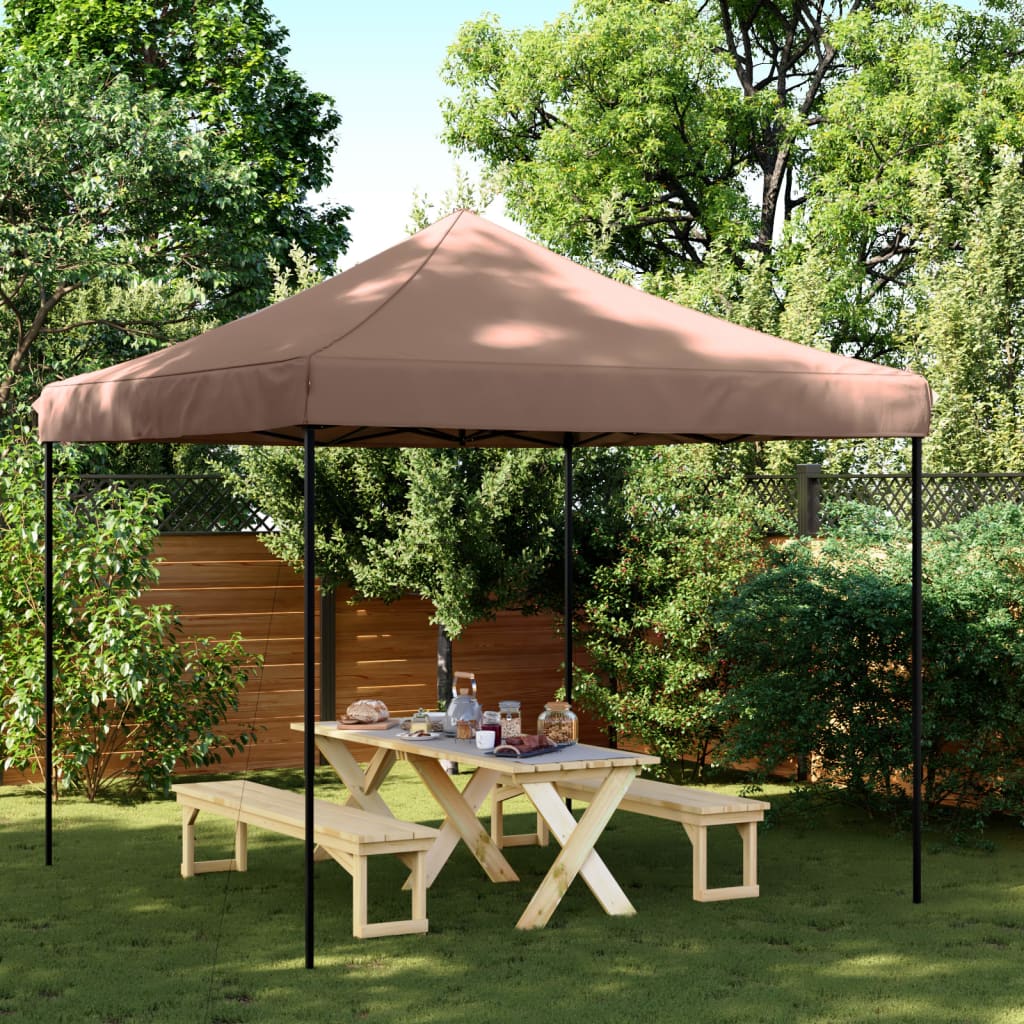 Foldable Party Tent Pop-Up 292x292x315 cm No without Sidewall Brown